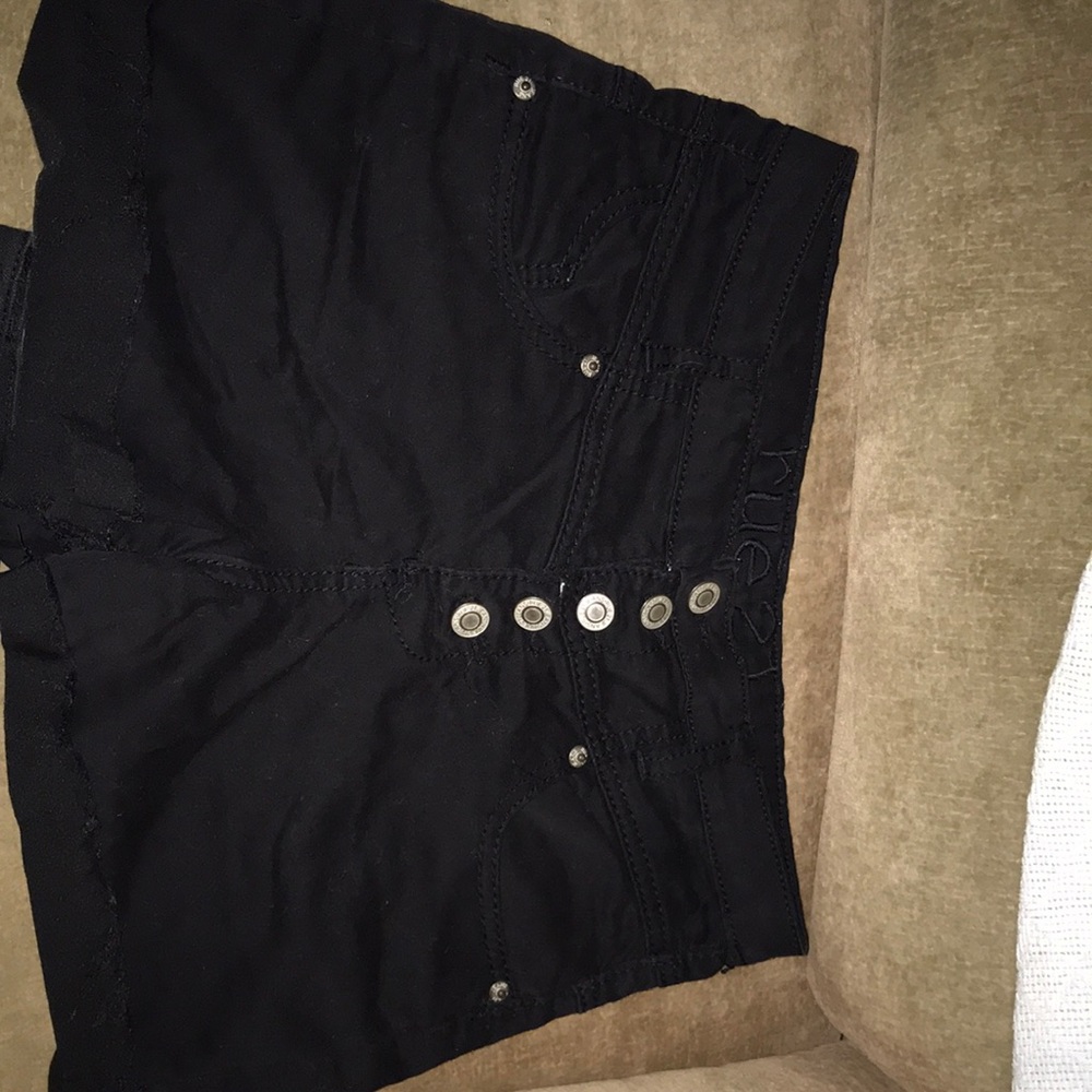 two pairs of black high waisted shorts, size 7/8